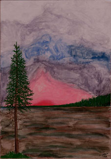 Gouache landskap.