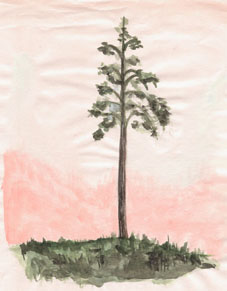 Gouache landskap.