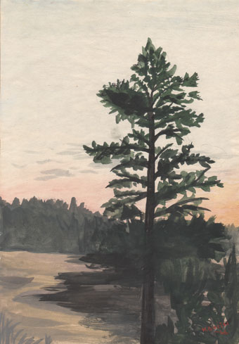 Gouache landskap.
